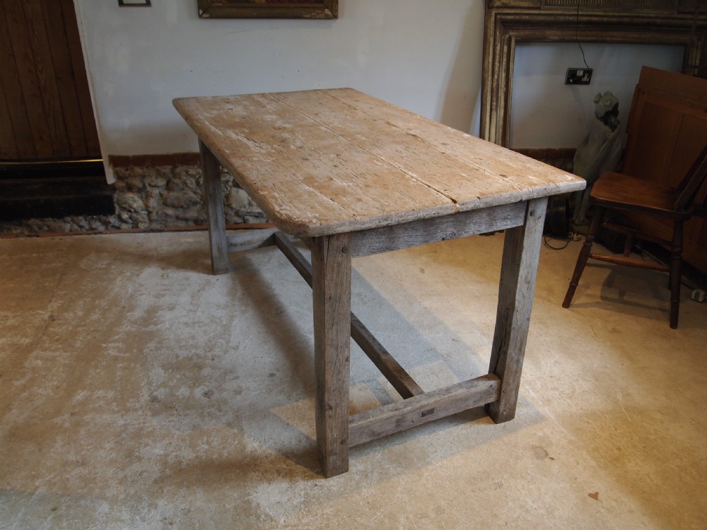 Table wonderful George III Oak and Pine refectory farmhouse c1790