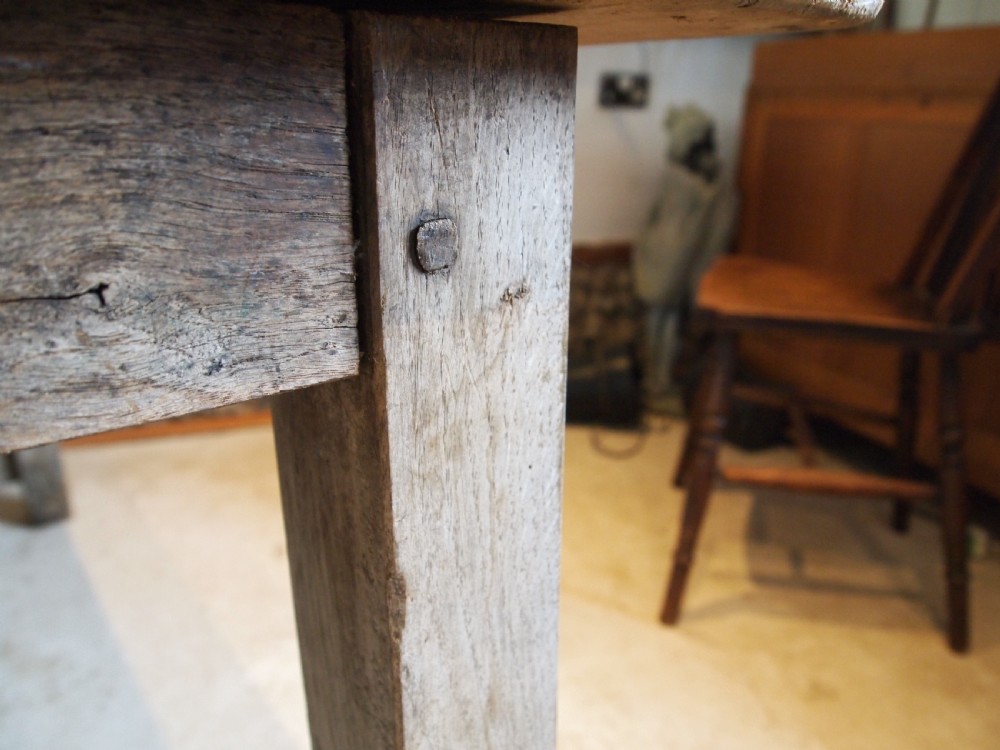 Table wonderful George III Oak and Pine refectory farmhouse c1790 View VII