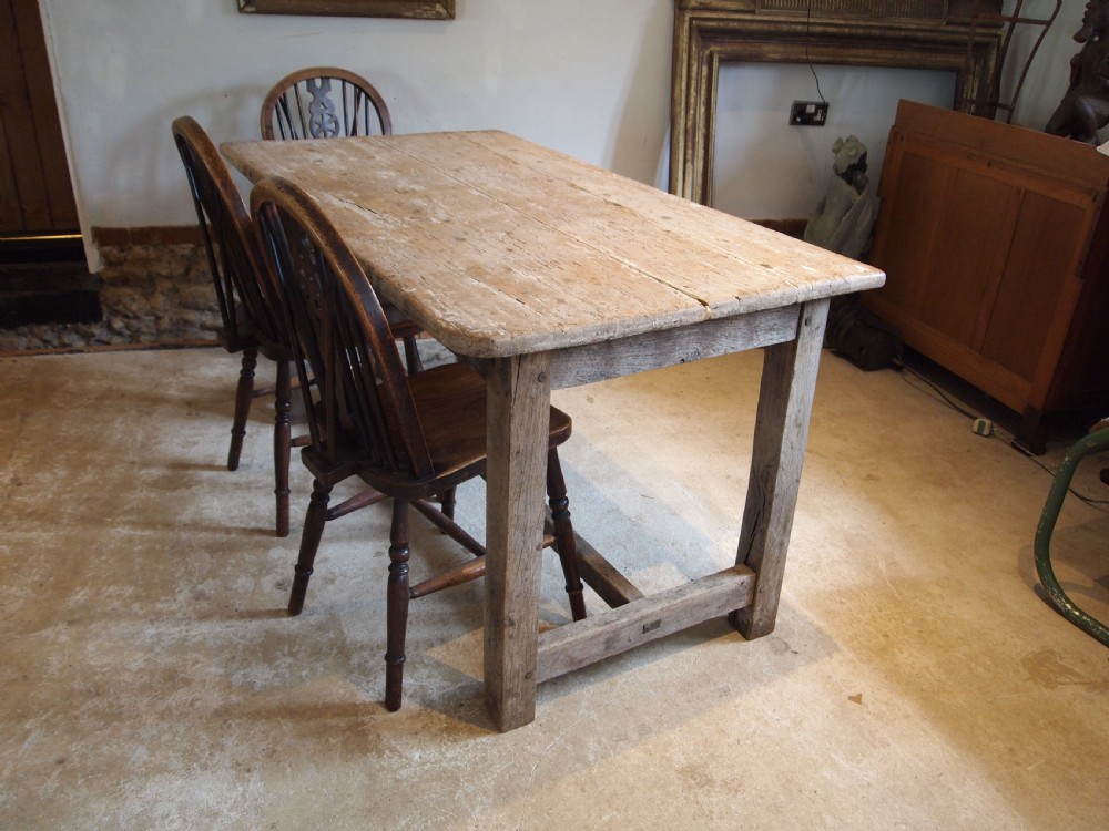 Table wonderful George III Oak and Pine refectory farmhouse c1790 View X