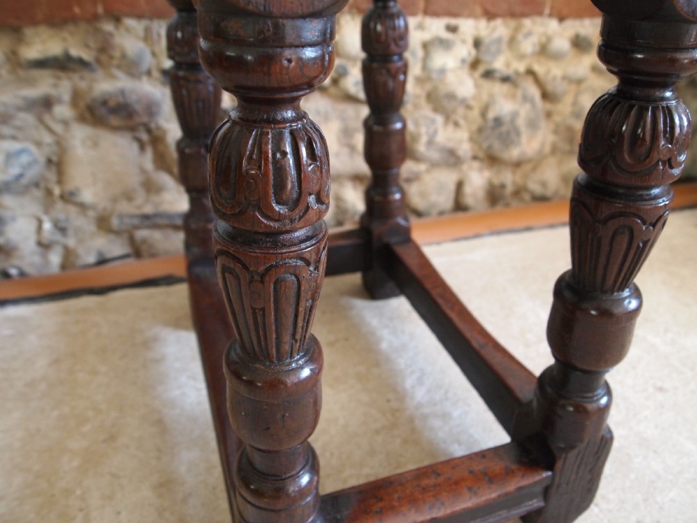 Stool Oak joint stool Elizabethan style c1880 View VI