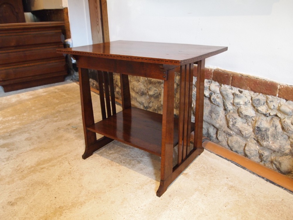 Table Arts and Crafts Mission type Walnut lamp hall coffee c1900 View IV