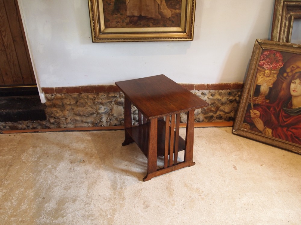 Table Arts and Crafts Mission type Walnut lamp hall coffee c1900 View VI