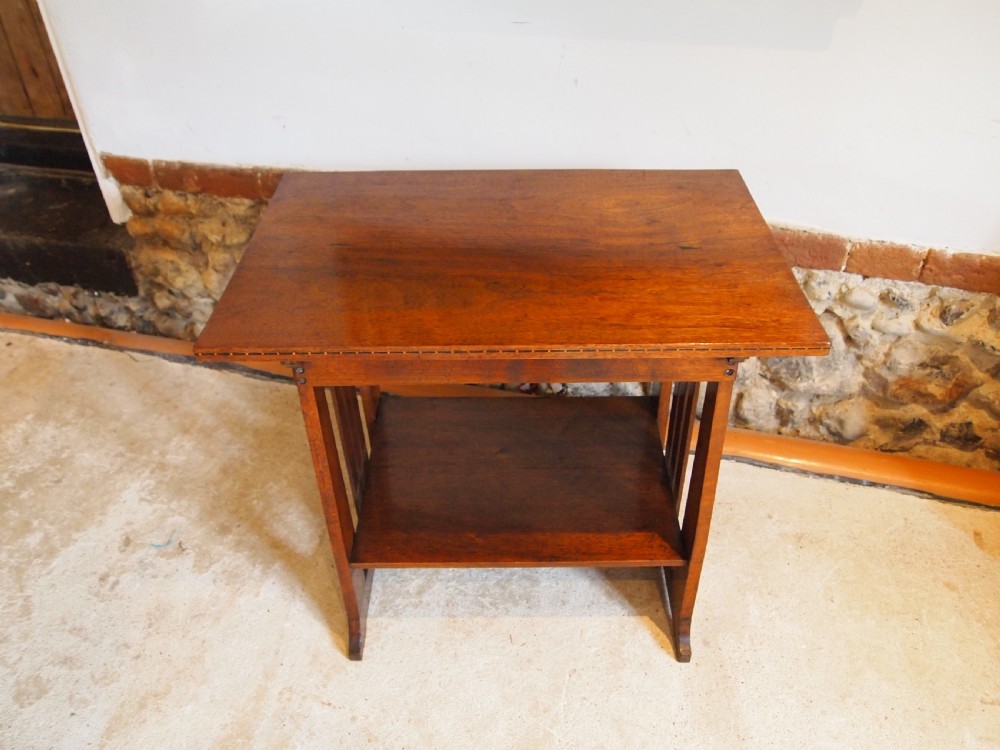 Table Arts and Crafts Mission type Walnut lamp hall coffee c1900 View VII