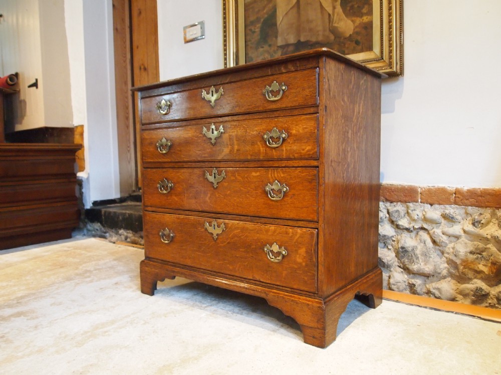 Chest of drawers rare small George III Oak original handles c1770