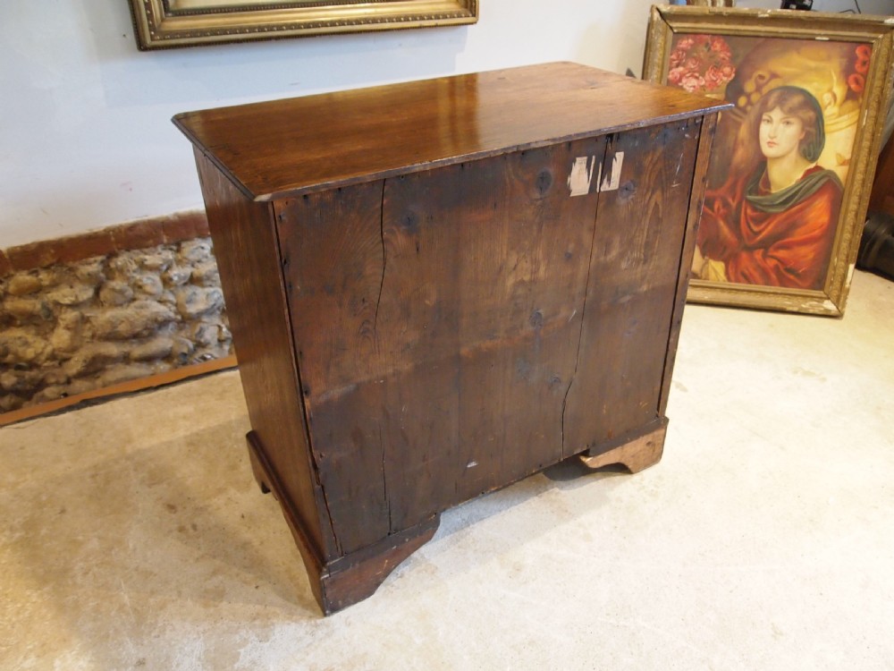 Chest of drawers rare small George III Oak original handles c1770 View VIII