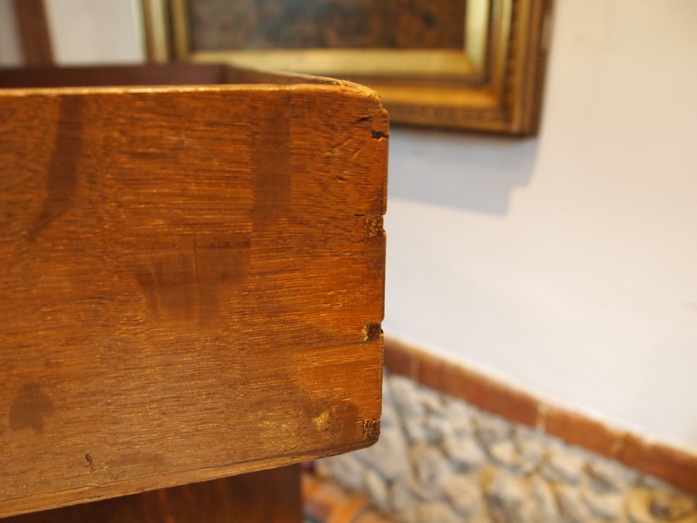 Chest of drawers rare small George III Oak original handles c1770 View XI
