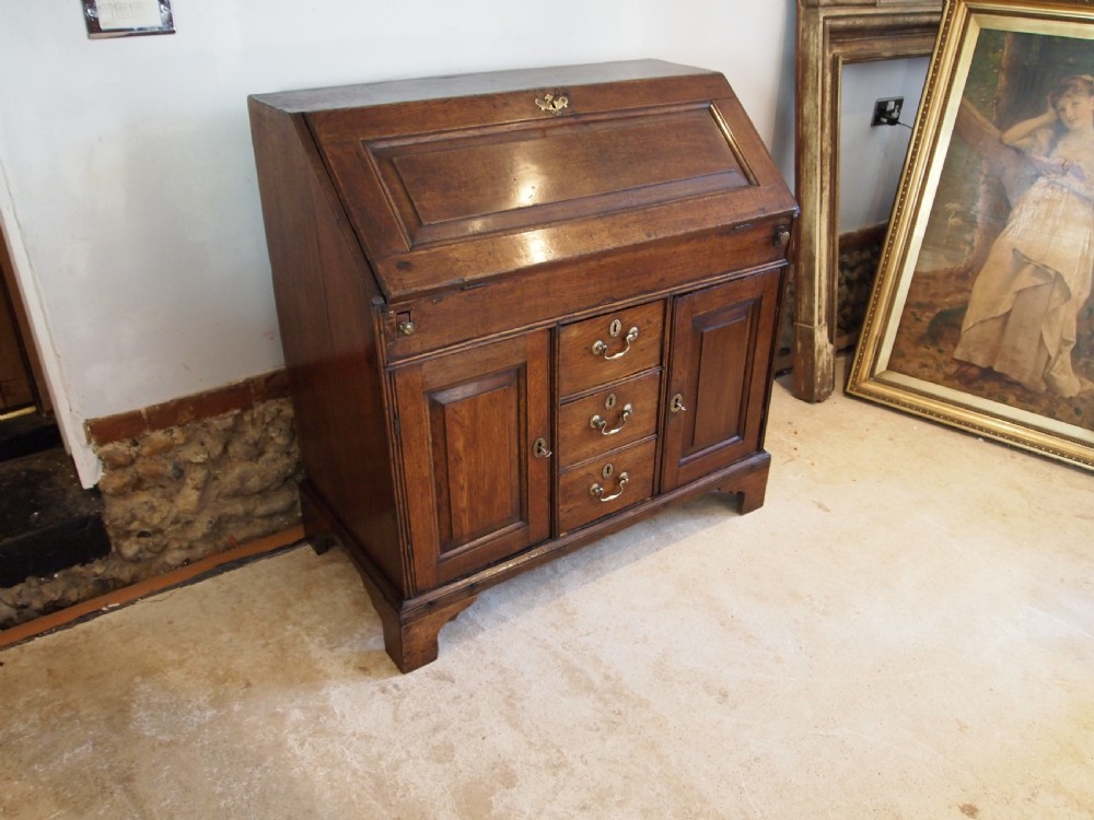 Bureau desk very rare Norfolk Wells George II Oak c1740