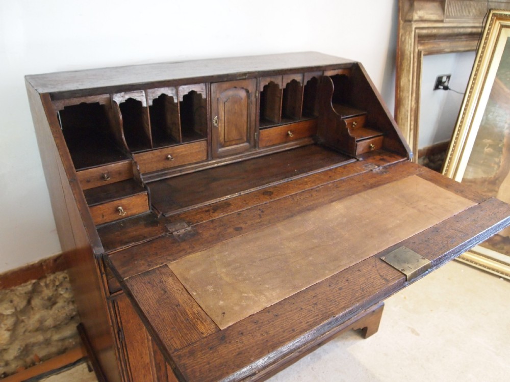 Bureau desk very rare Norfolk Wells George II Oak c1740 View III