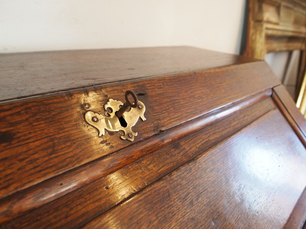 Bureau desk very rare Norfolk Wells George II Oak c1740 View IV