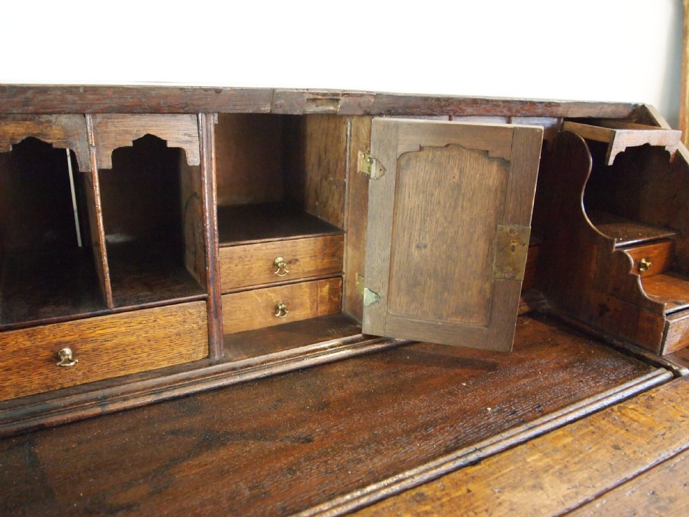 Bureau desk very rare Norfolk Wells George II Oak c1740 View VI