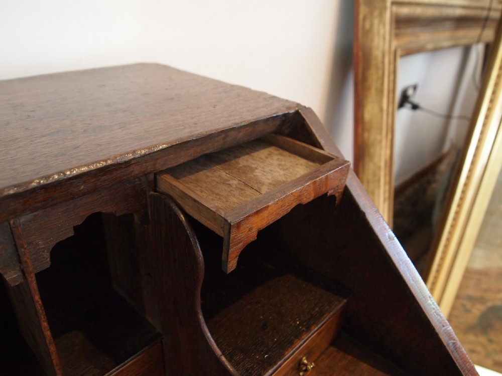 Bureau desk very rare Norfolk Wells George II Oak c1740 View XI