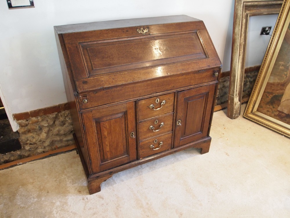 Bureau desk very rare Norfolk Wells George II Oak c1740 View XII
