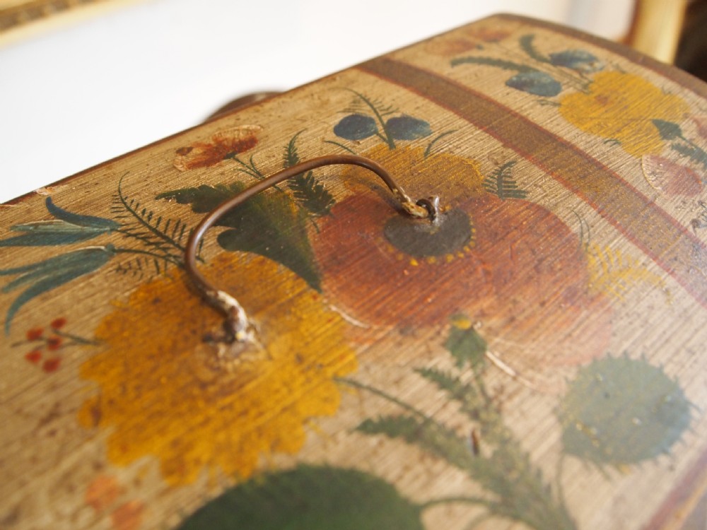 Chest rare Norwegian folk art miniature marriage chest c1850 View IV