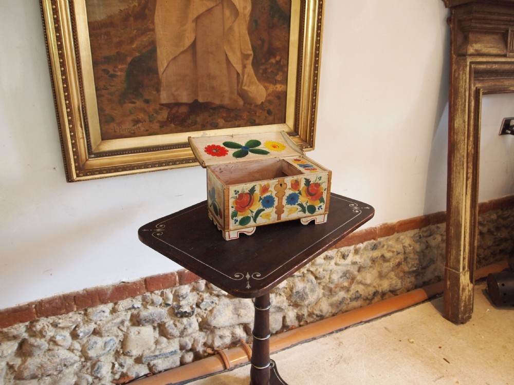Chest rare Norwegian folk art miniature marriage chest c1850 View VIII