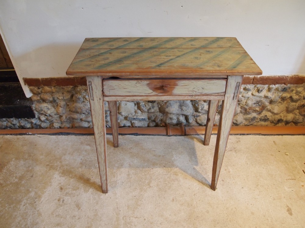 Table rare small Swedish painted side hall or lamp c1820 View VI