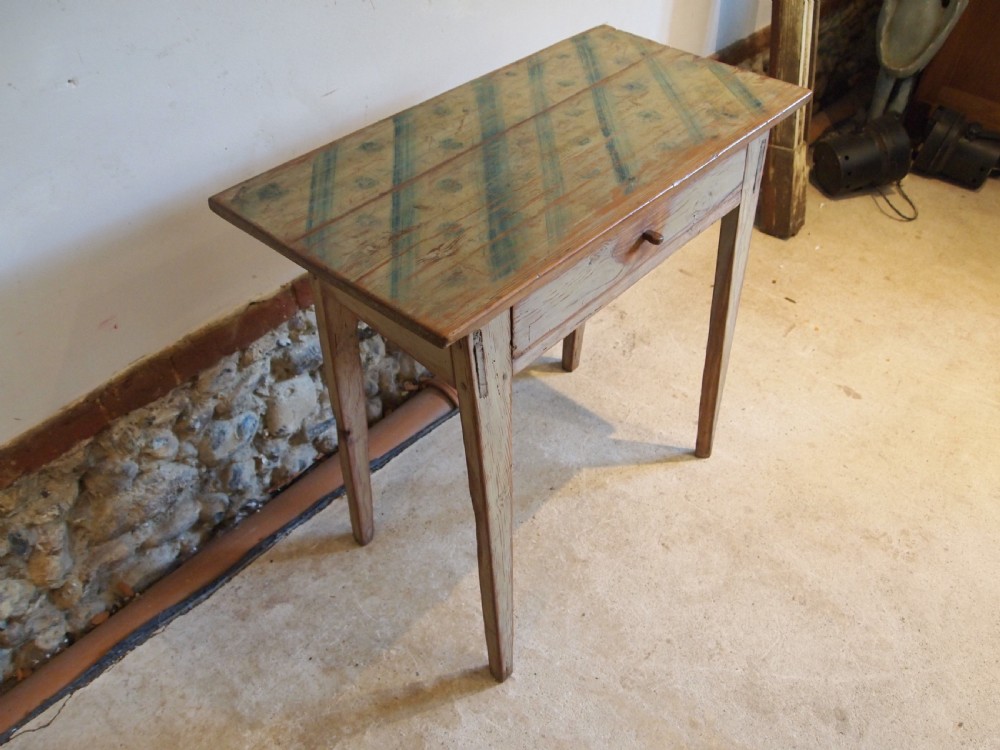 Table rare small Swedish painted side hall or lamp c1820 View IX