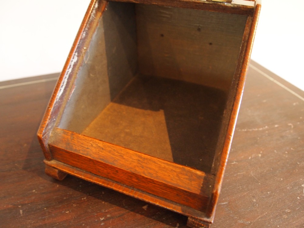 Tea Caddy rare miniature Victorian coal scuttle dated 1889 View VIII