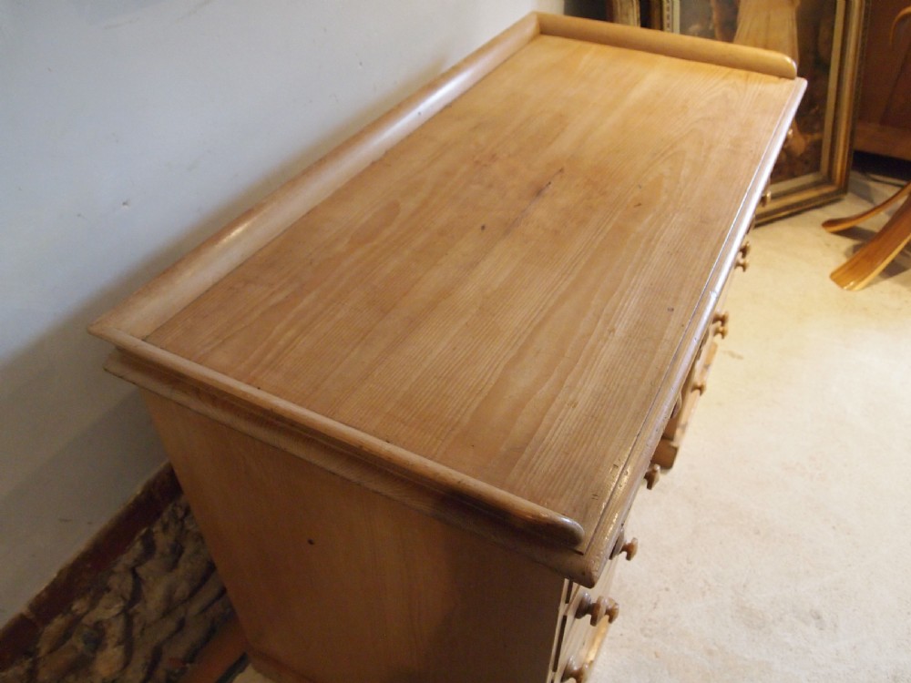 Desk rare Victorian Pine kneehole desk c1870 View III