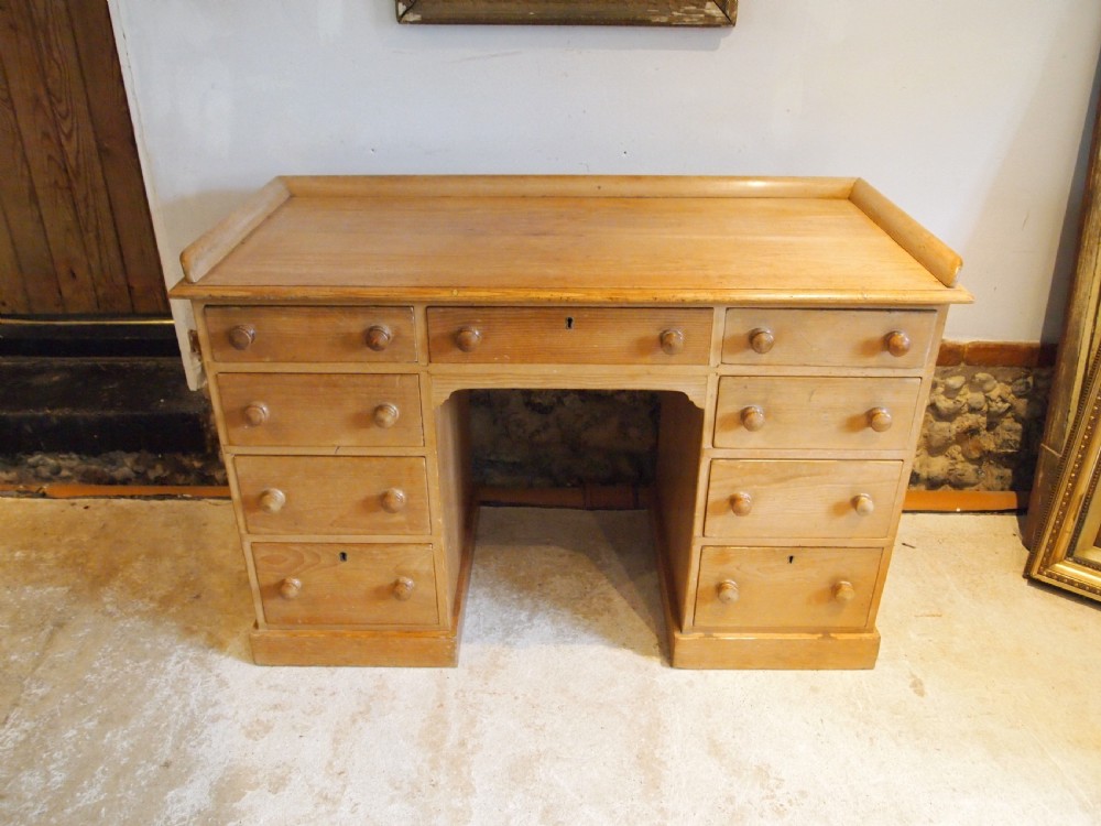Desk rare Victorian Pine kneehole desk c1870 View VI