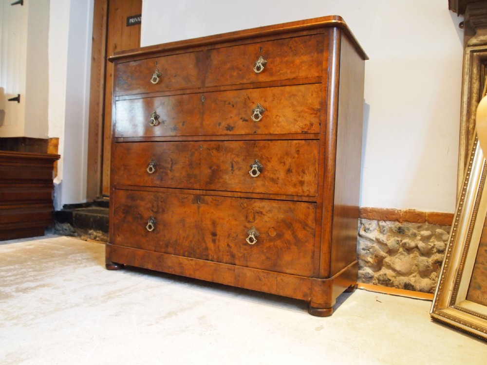 Chest of drawers Fine Burr Walnut Victorian c1870 View IV