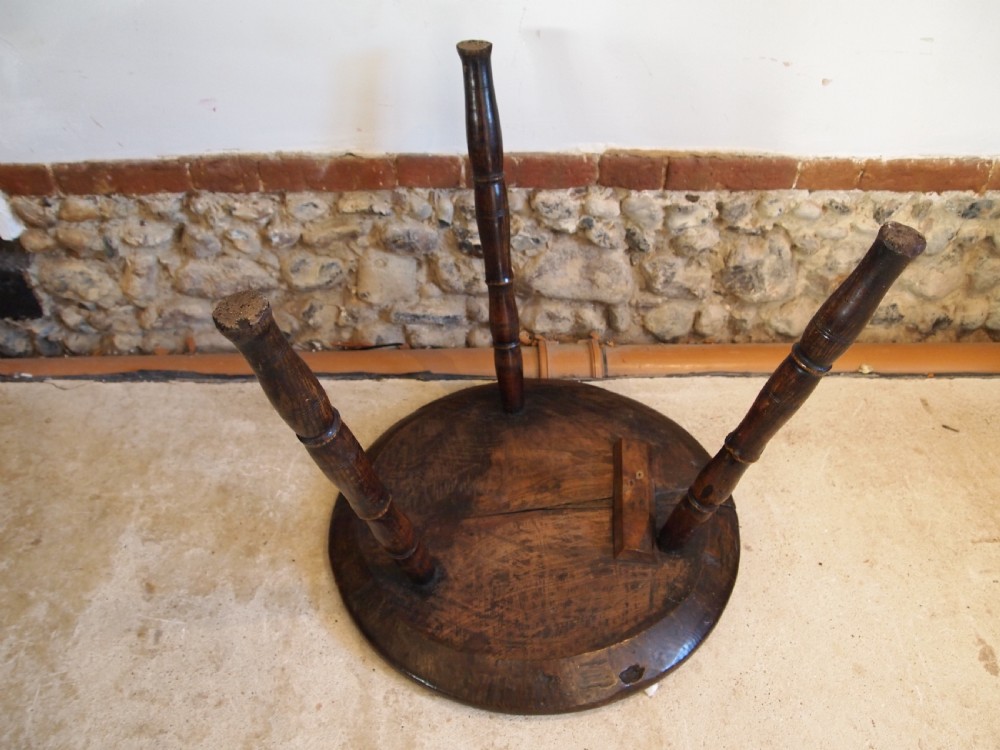 Table stunning George III Ash primitive cheese top c1780 View V