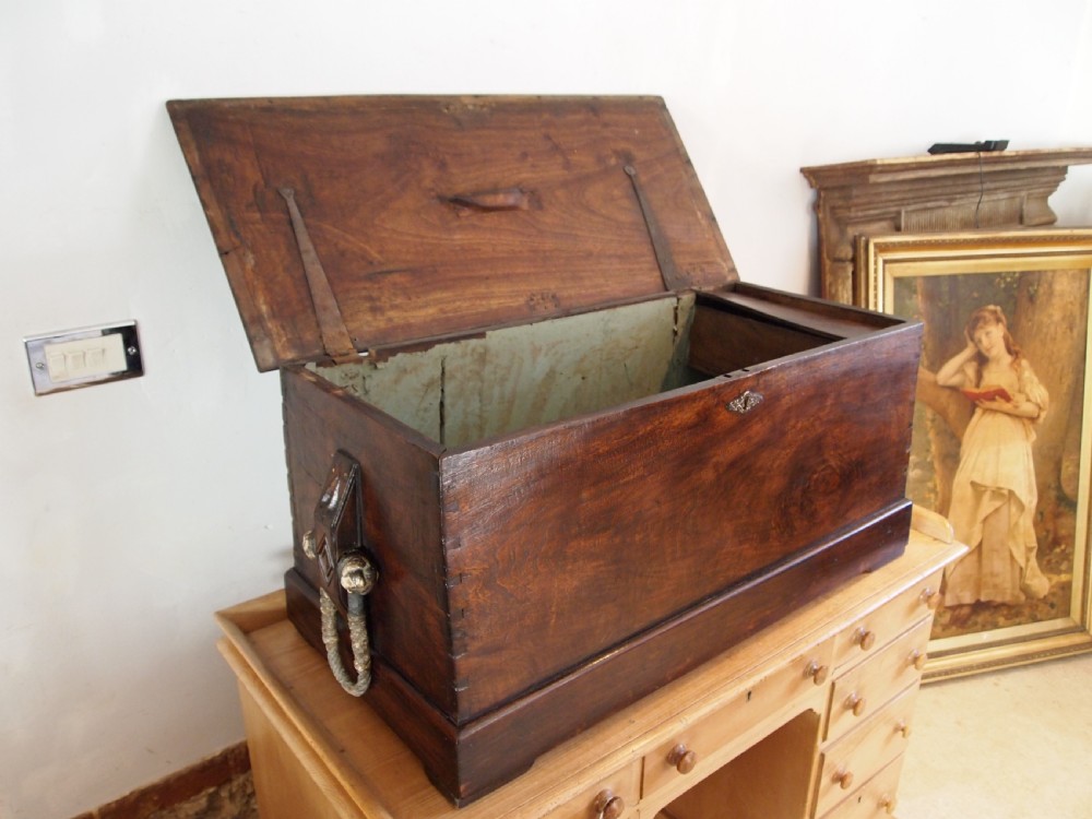 Chest trunk rare Seamans sailors chest Camphor wood c1800 View IX