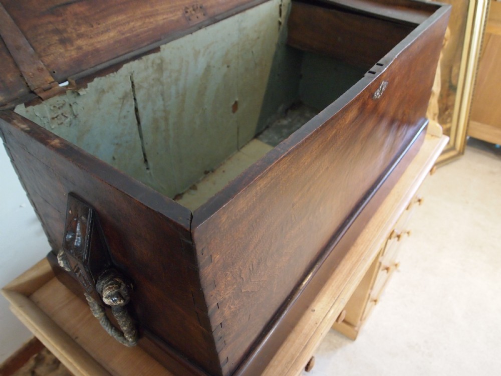 Chest trunk rare Seamans sailors chest Camphor wood c1800 View XII