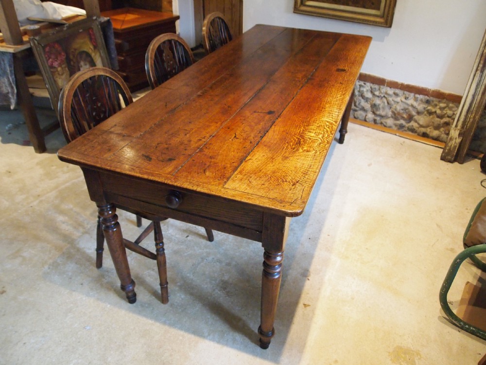 Table rare stunning farmhouse refectory English Oak c1820 View IV