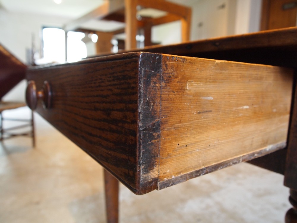 Table rare stunning farmhouse refectory English Oak c1820 View VI