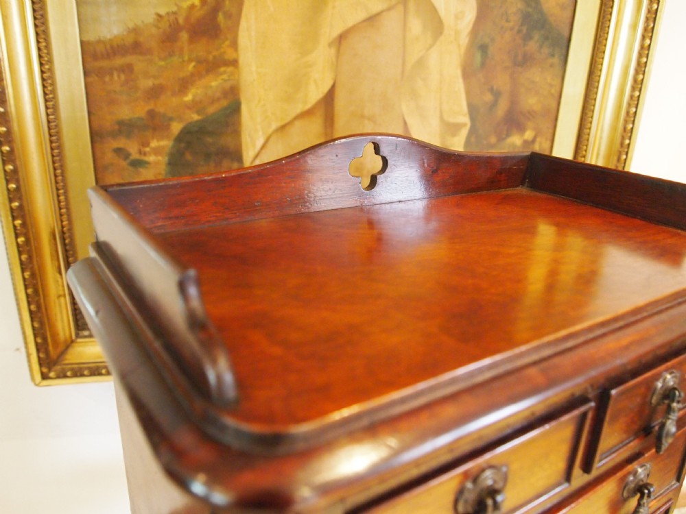 Chest of drawers rare miniature apprentice Victorian Arts and Crafts Walnut   View II