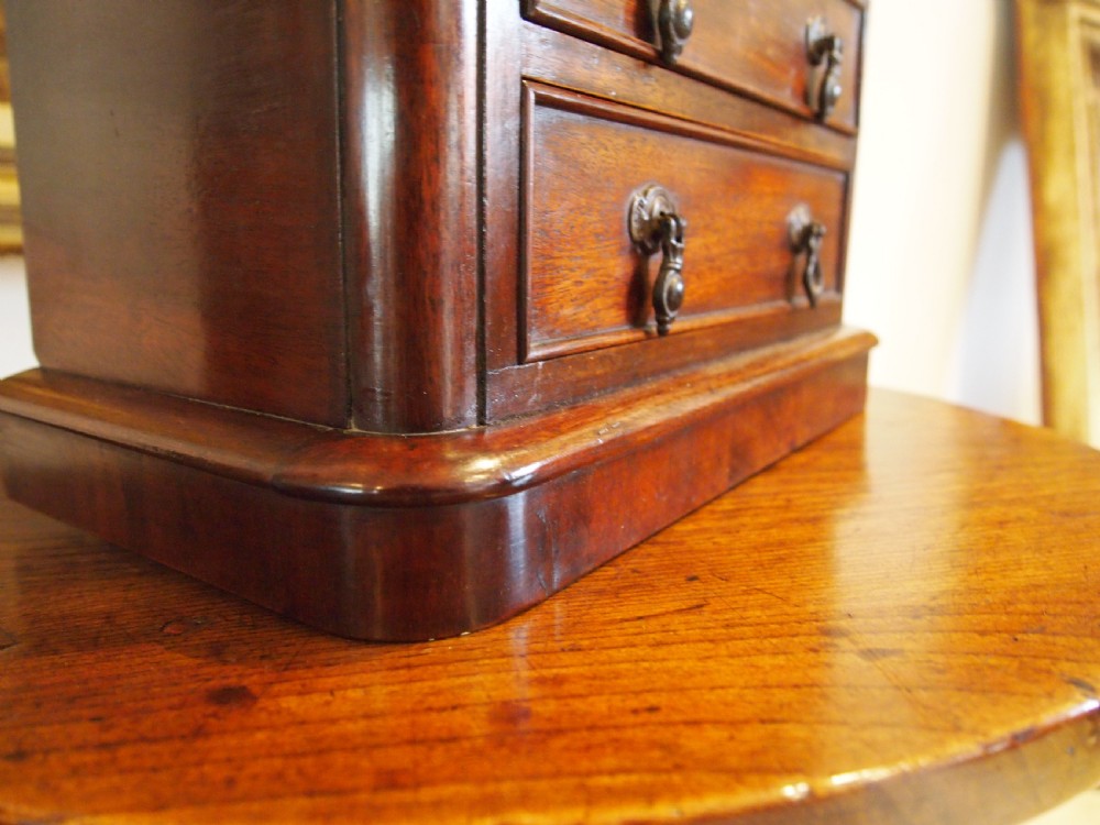 Chest of drawers rare miniature apprentice Victorian Arts and Crafts Walnut   View VIII