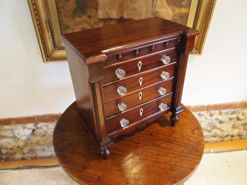 Chest of drawers rare regency Miniature apprentice secret drawer c1820 View II