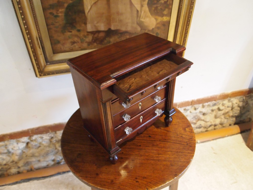 Chest of drawers rare regency Miniature apprentice secret drawer c1820 View III