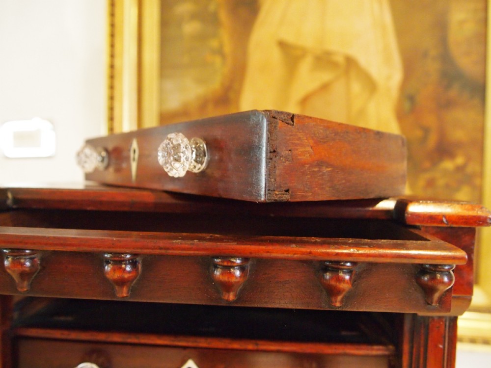 Chest of drawers rare regency Miniature apprentice secret drawer c1820 View IV