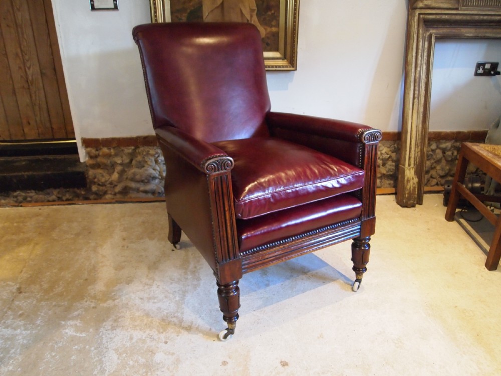 Chair stunning William IV large leather armchair c1830