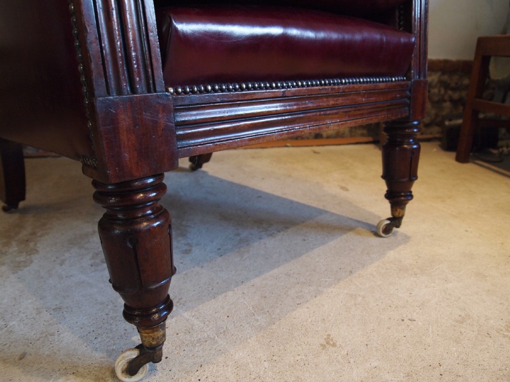 Chair stunning William IV large leather armchair c1830 View X