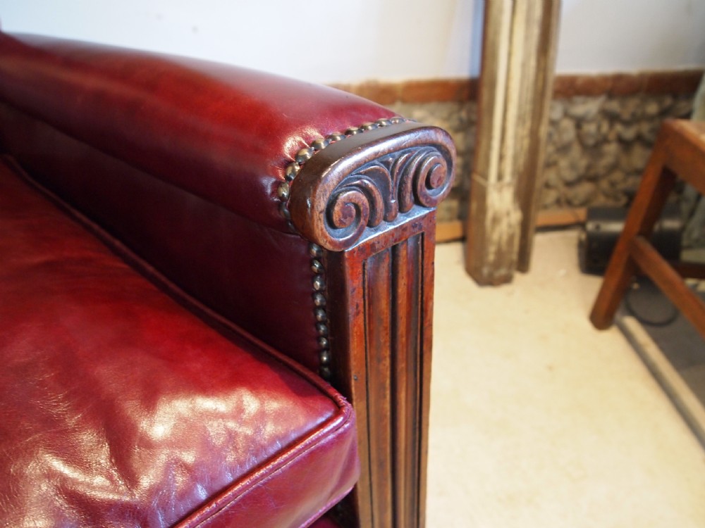Chair stunning William IV large leather armchair c1830 View XI