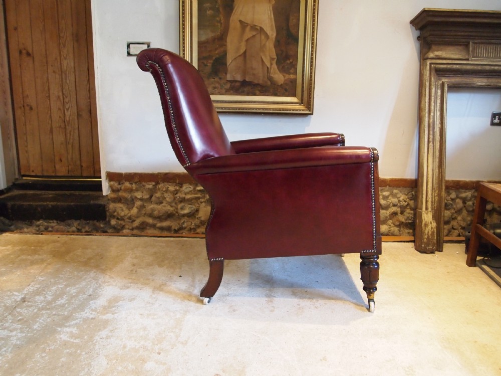 Chair stunning William IV large leather armchair c1830 View XII