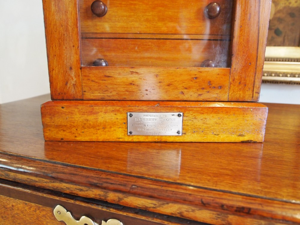 Collectors chest of drawers fine Victorian Walnut c1900 View V