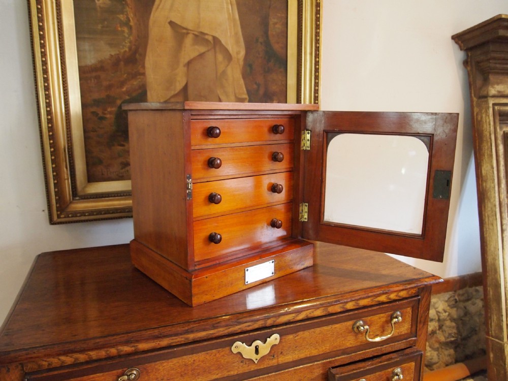 Collectors chest of drawers fine Victorian Walnut c1900 View VIII