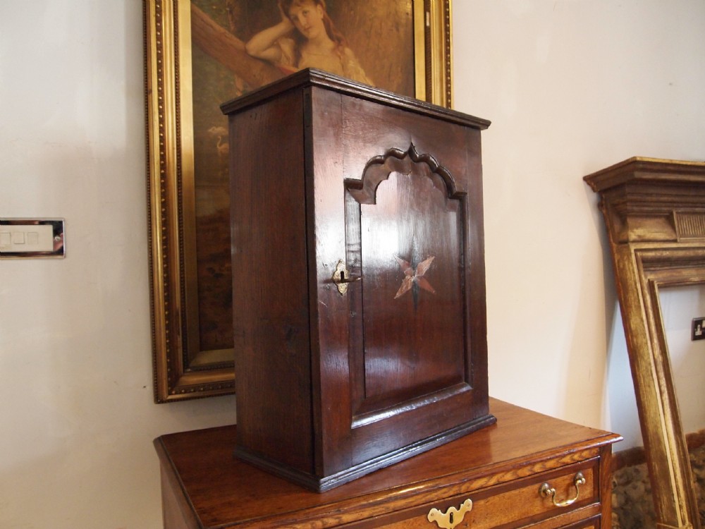 Cupboard rare George I Oak spice cupboard c1720 View XI