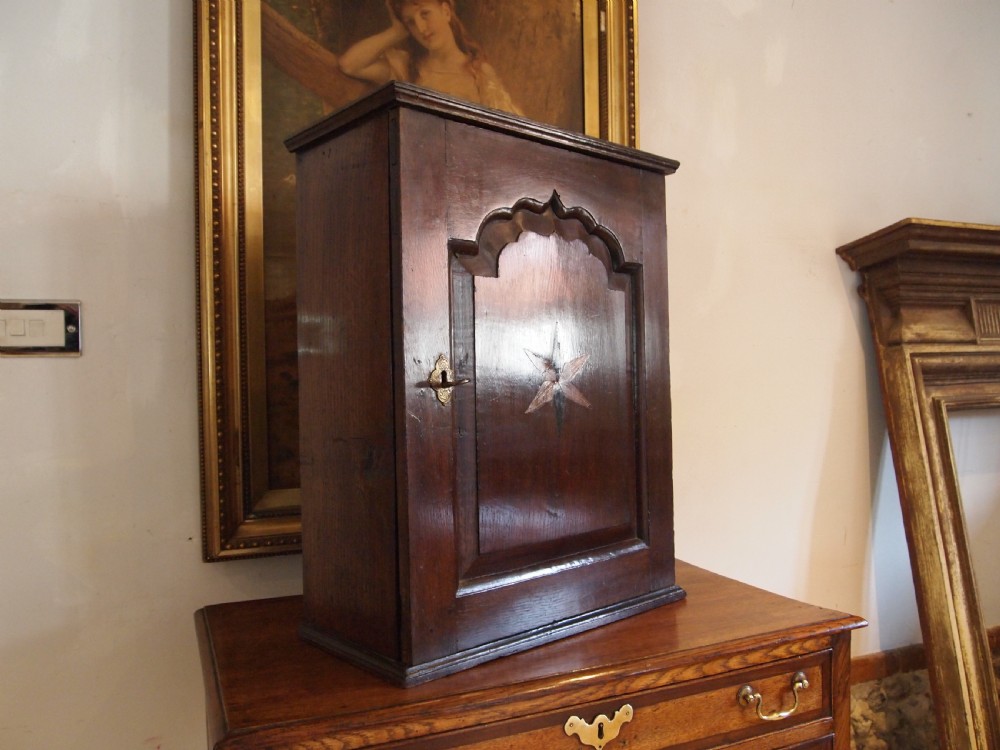 Cupboard rare George I Oak spice cupboard c1720 View XIV