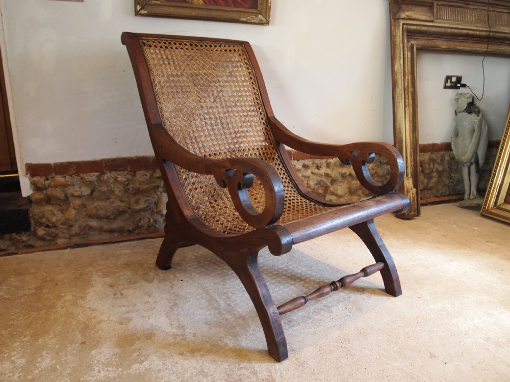 Chair the most comfortable rare Colonial easy chair & stool/tableTeak c1920 View III
