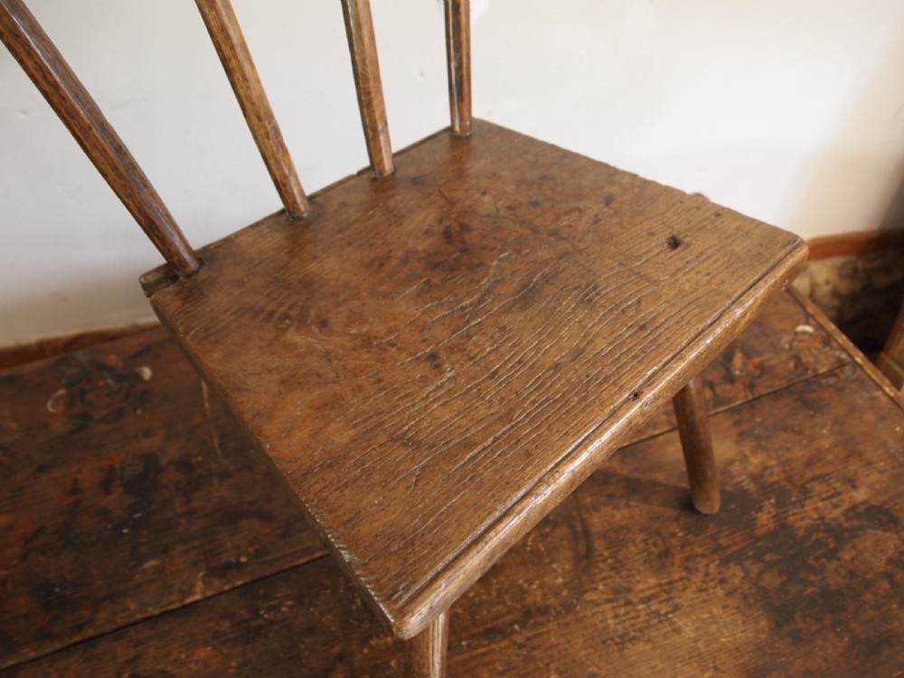 Chair rare simple primitive Welsh stick back Ash George III c1800 View II