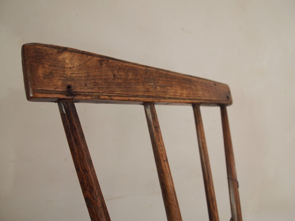 Chair rare simple primitive Welsh stick back Ash George III c1800 View III