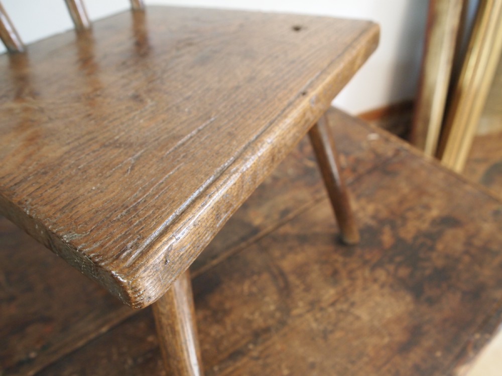 Chair rare simple primitive Welsh stick back Ash George III c1800 View VI