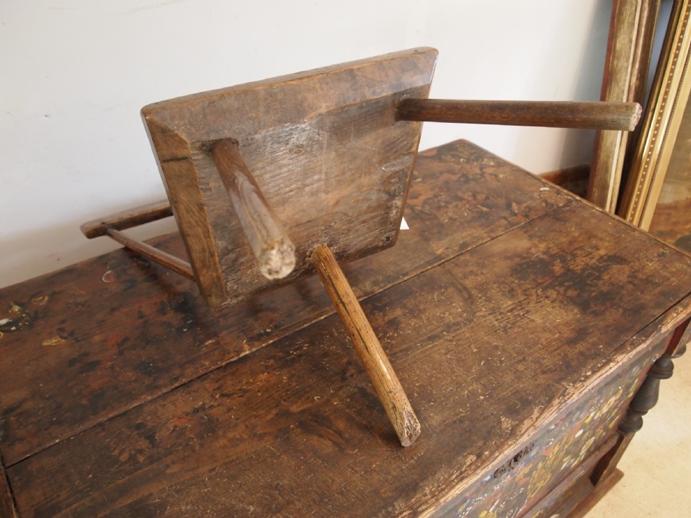 Chair rare simple primitive Welsh stick back Ash George III c1800 View VII