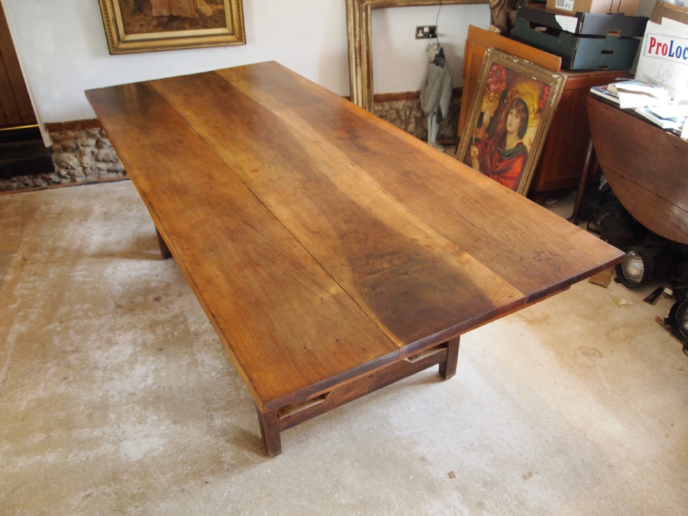 Table rare French Bretagne refectory farmhouse dining Walnut c1890 View II