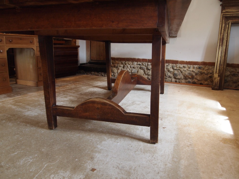 Table rare French Bretagne refectory farmhouse dining Walnut c1890 View VI