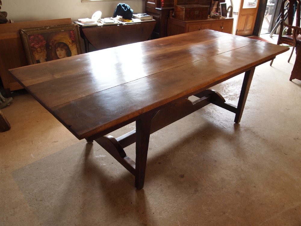 Table rare French Bretagne refectory farmhouse dining Walnut c1890 View VII